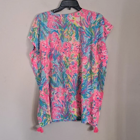Lilly Pulitzer Girls Via Caftan Dress in Fan Sea Pants Size Large